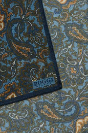 Paisley Design Wool Pocket Square, Rot, hi-res