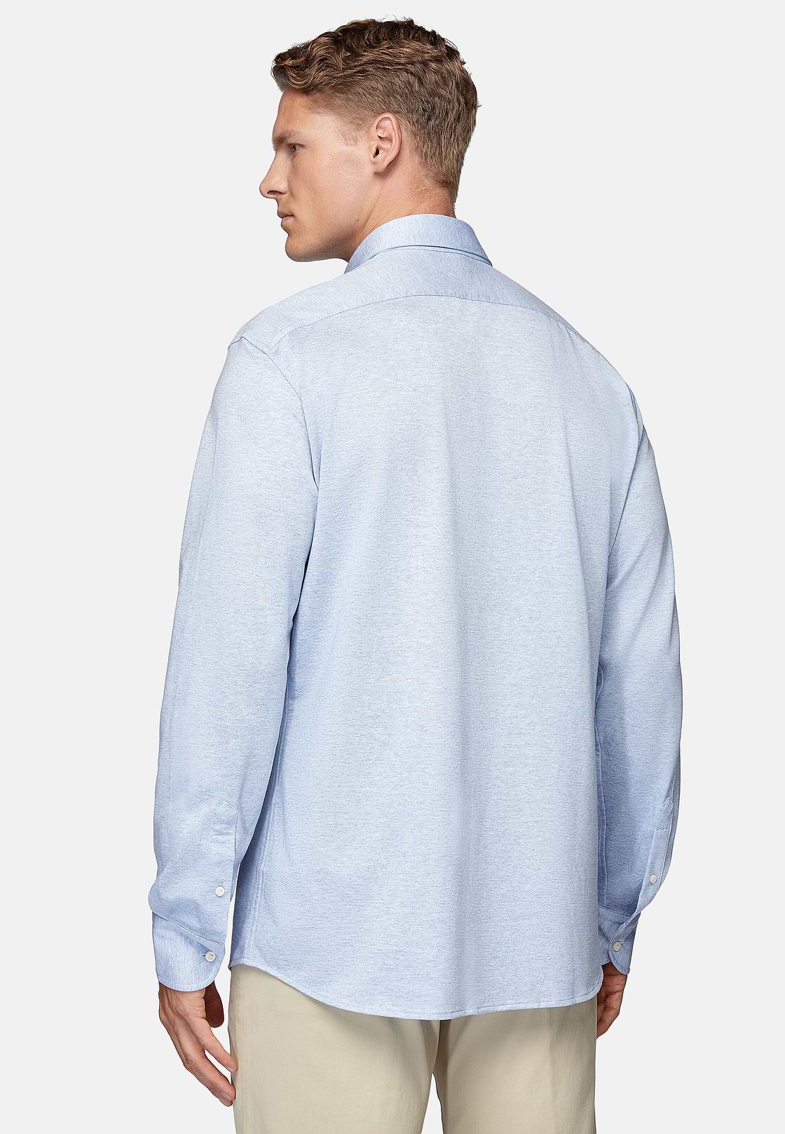 Regular Fit Cotton Jersey Polo Shirt, Light Blue, hi-res