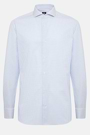 Check Dobby Napoli Collar Shirt Slim Fit, Light Blue, hi-res