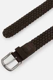 Belt in Woven Suede Leather, Dark brown, thumb, 2