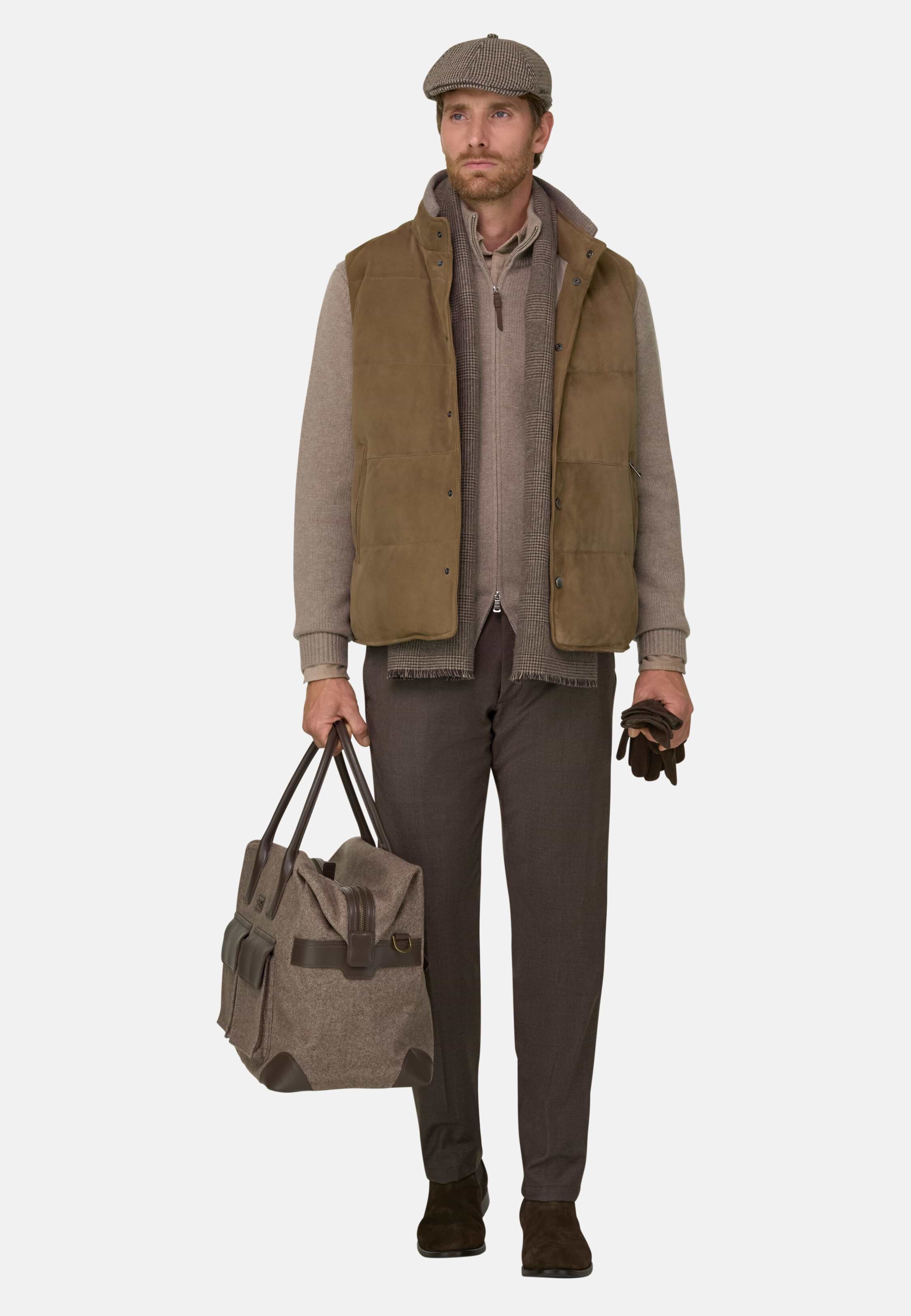 Gilet Padded in Goose Down Genuine Leather, CAML | Boggi Milano