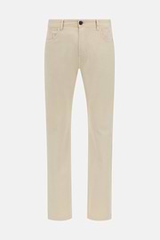 Stretch Cotton 5-Pocket Trousers, Beige, hi-res