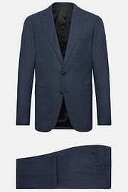 Blue Prince of Wales Check Suit In Super 130 Wool, Blue, hi-res