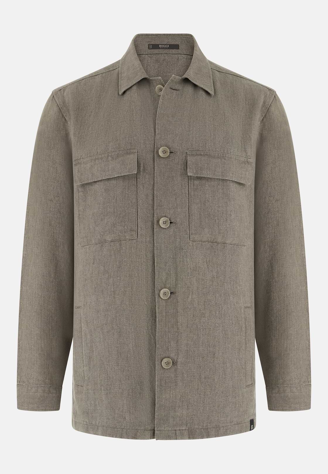 Link Shirt Jacket in Pure Washed Linen, Light Green, hi-res, 5