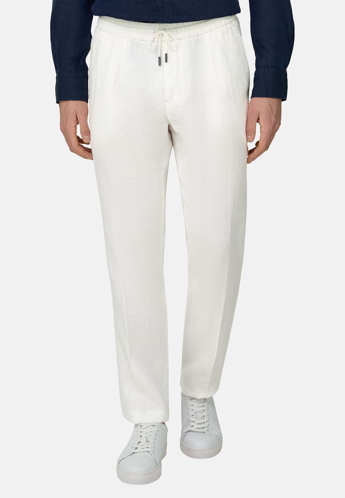 Linen Coulisse Pants, White, hi-res, 2