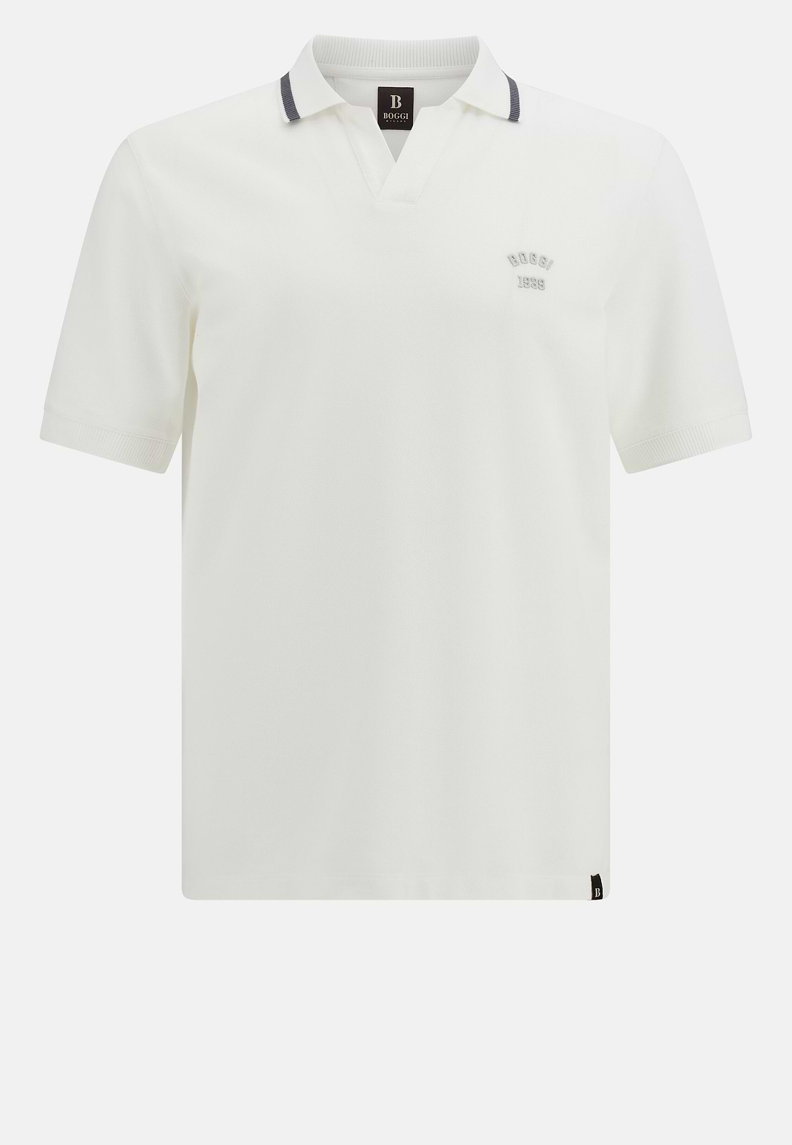 Cotton Piqué Polo Shirt, White, hi-res