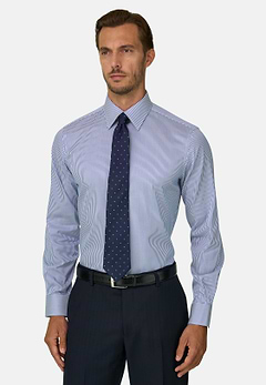 Overhemd Gestreept in Katoen Twill Regular Fit