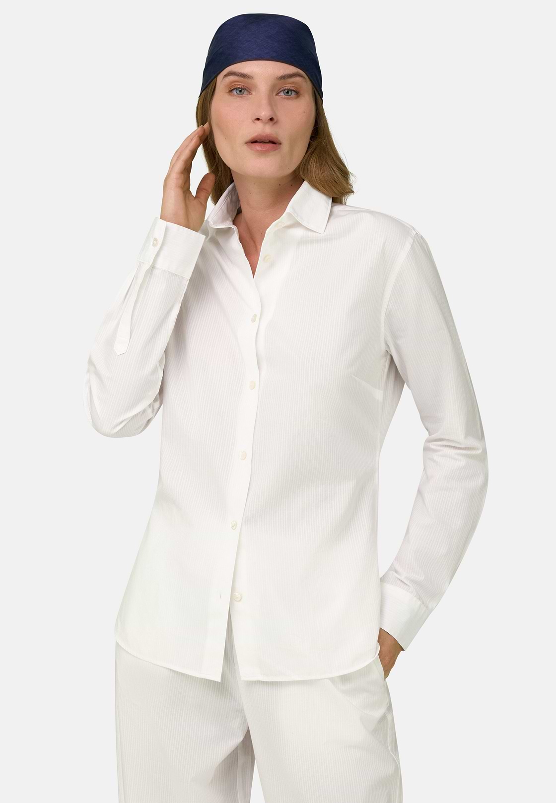 Camicia In Cotone Regular Fit, Bianco, hi-res, 2