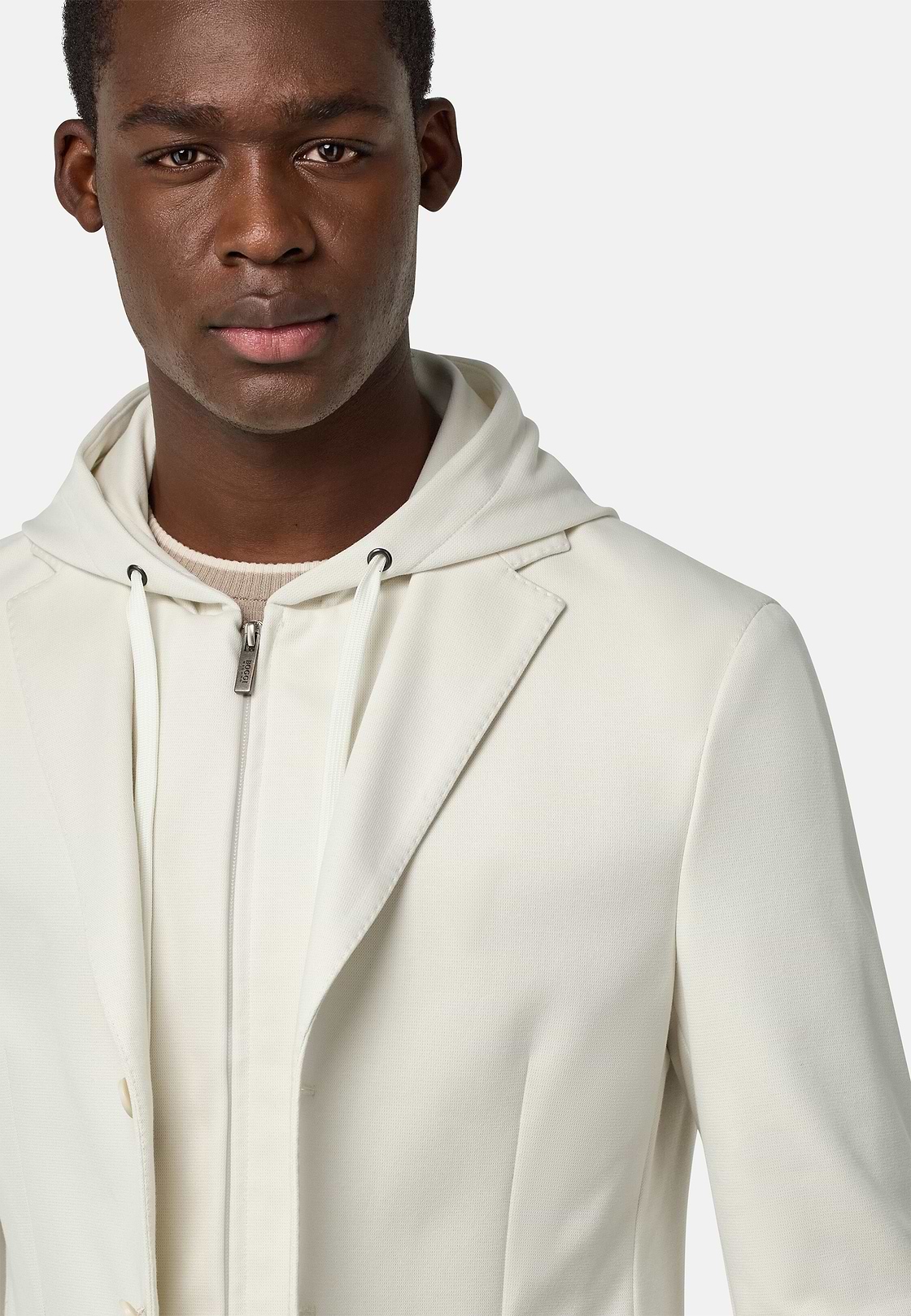Madison Cotton Blend Sweatshirt Jacket, Cream, hi-res