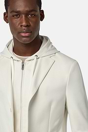 Madison Cotton Blend Sweatshirt Jacket, Cream, hi-res