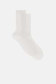 Gerippte Socken, Weiß, thumb, 2