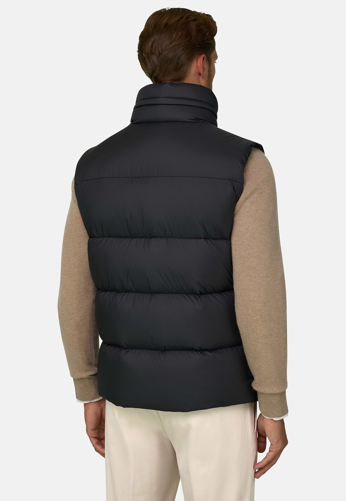 Gilet in Goose Down Technical Fabric, Black, hi-res, 4