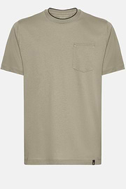 T-Shirt in Cotton and Tencel Jersey, Taupe, hi-res