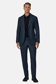 Suit in Super 130 Wool Pinstripe, Blue, thumb, 2