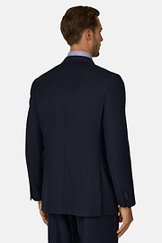 Suit in Herringbone Wool, Navy blue, thumb, 5