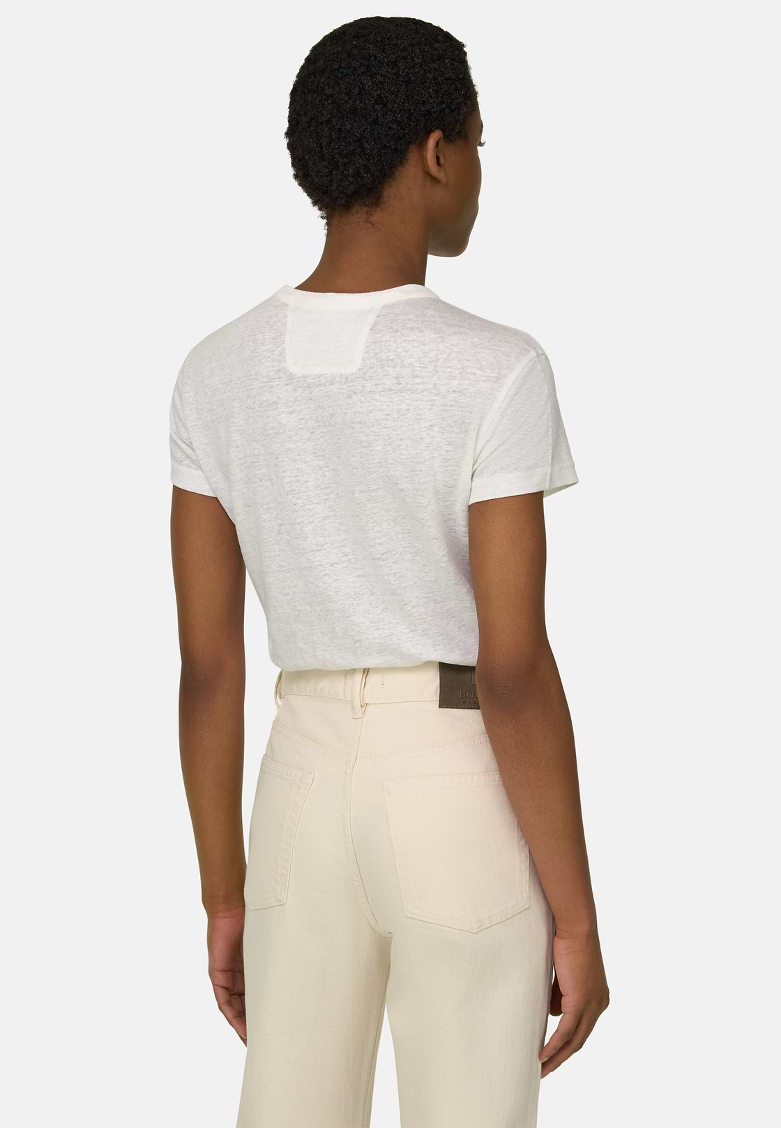 T-shirt en lin stretch, Blanc, hi-res, 3