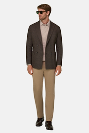 Blazer Double-Breasted Viscose Blend, Brown, thumb, 2