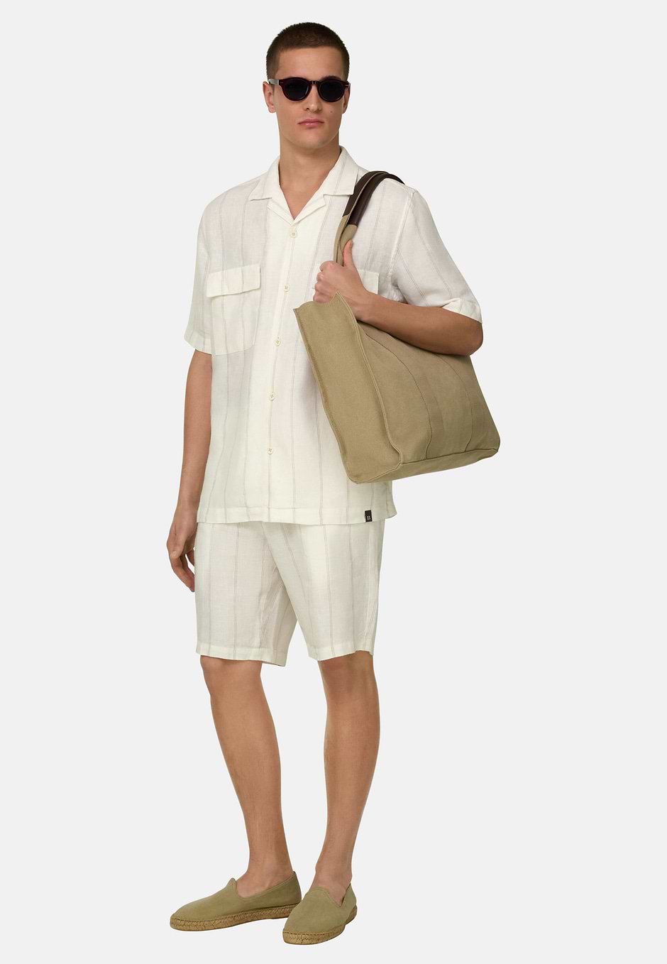 Hemd mit Nadelstreifenmuster Aus Leinen, Regular Fit, Weiß, hi-res