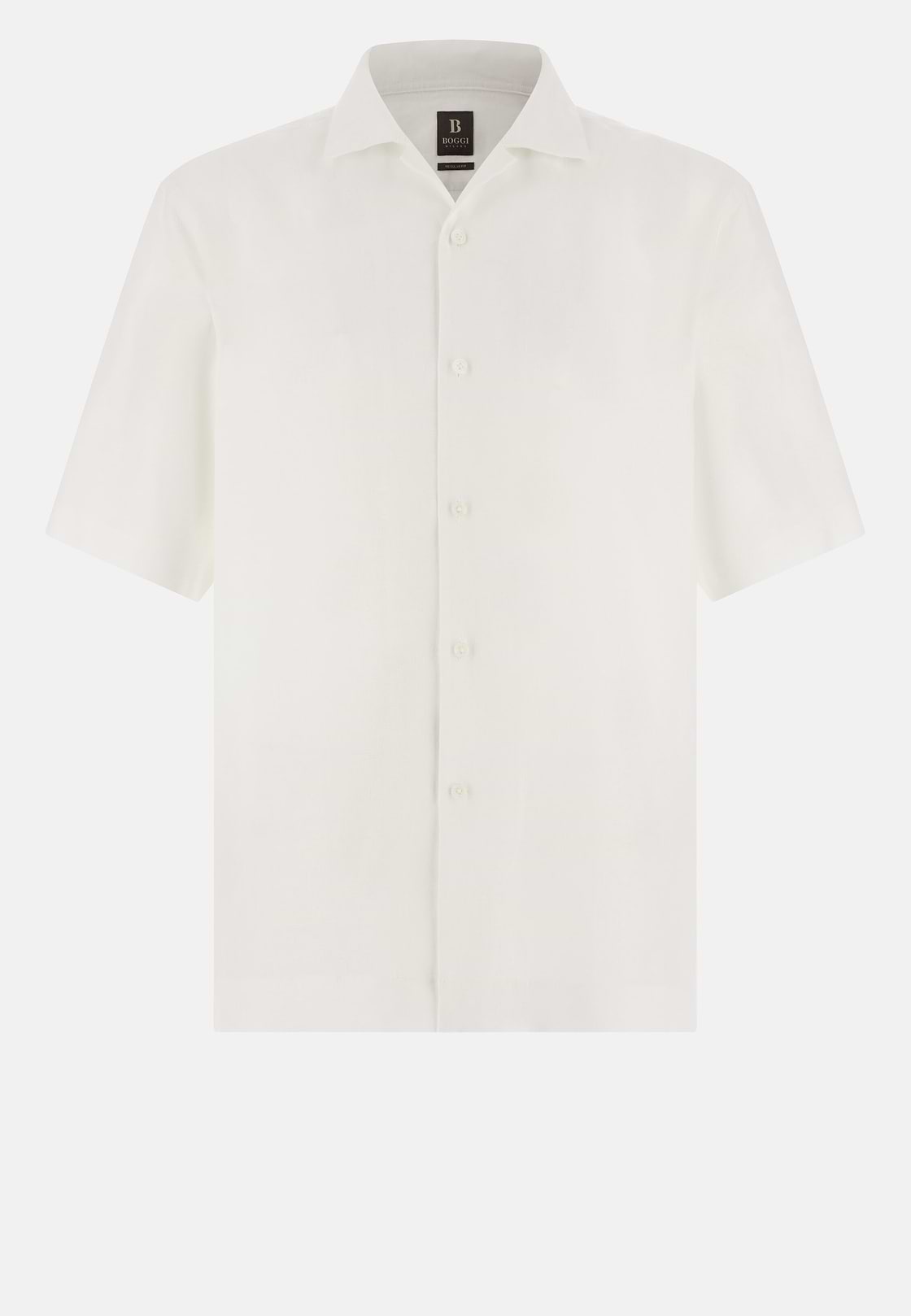 Regular Fit Linen Shirt, White, hi-res
