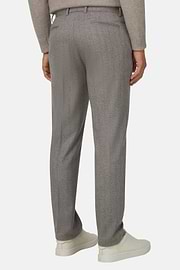 Trousers in Herringbone Flannel, Taupe, thumb, 5