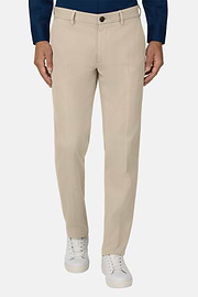 Stretch Cotton Trousers, Beige, thumb, 1