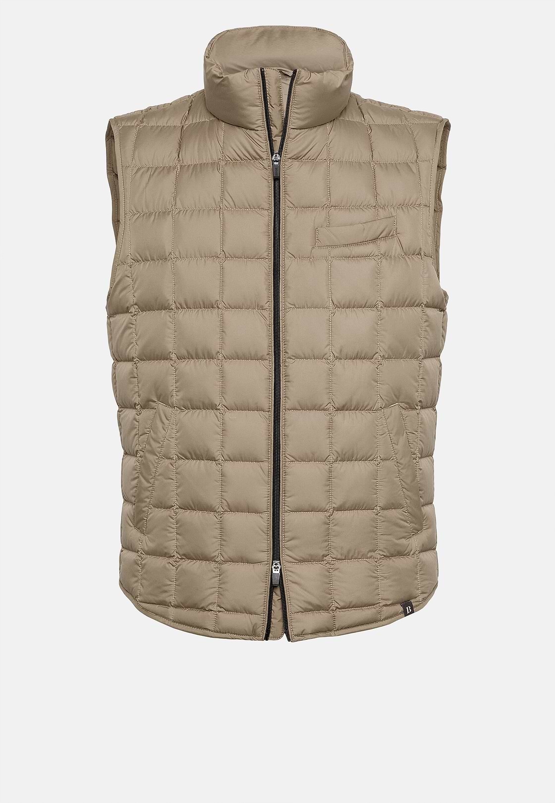 Gilet In Tessuto Tecnico In Piuma D`Oca, Beige, hi-res