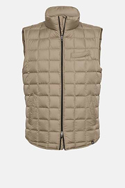 Gilet In Tessuto Tecnico In Piuma D`Oca, Beige, hi-res