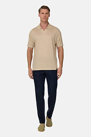 Polo En Jersey De Lin Extensible, Sable, thumb, 2