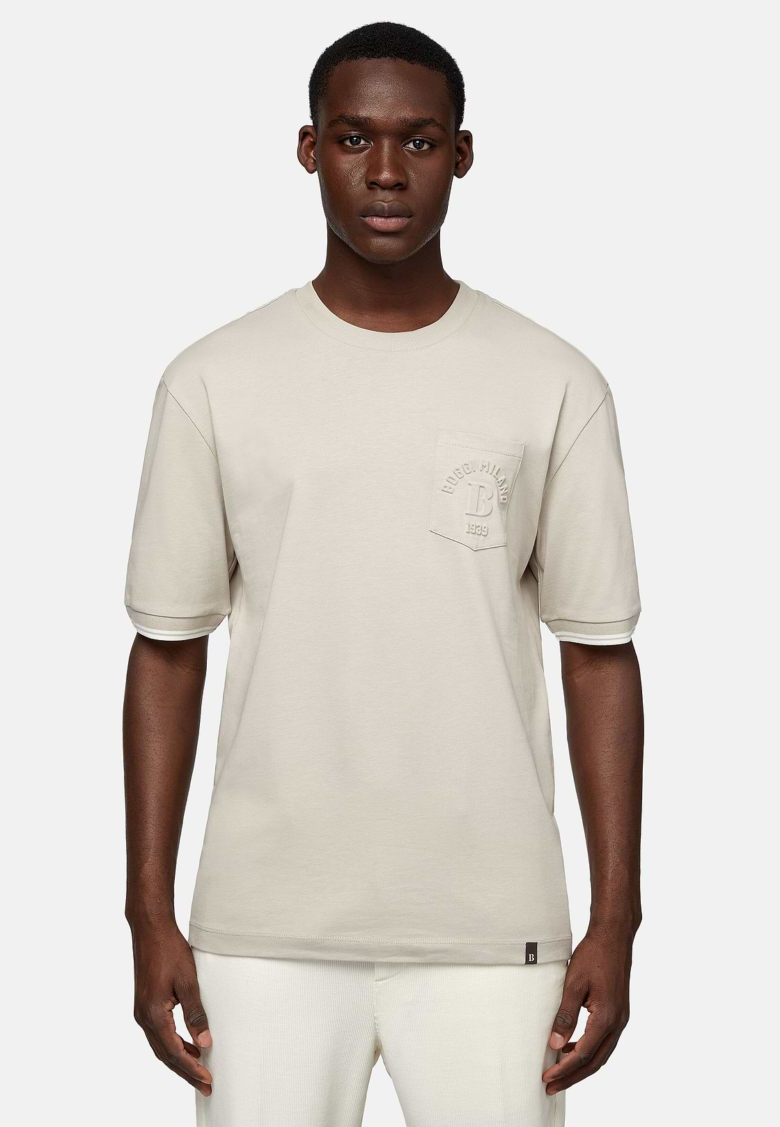 Organic Cotton Blend T-Shirt, Sand, hi-res