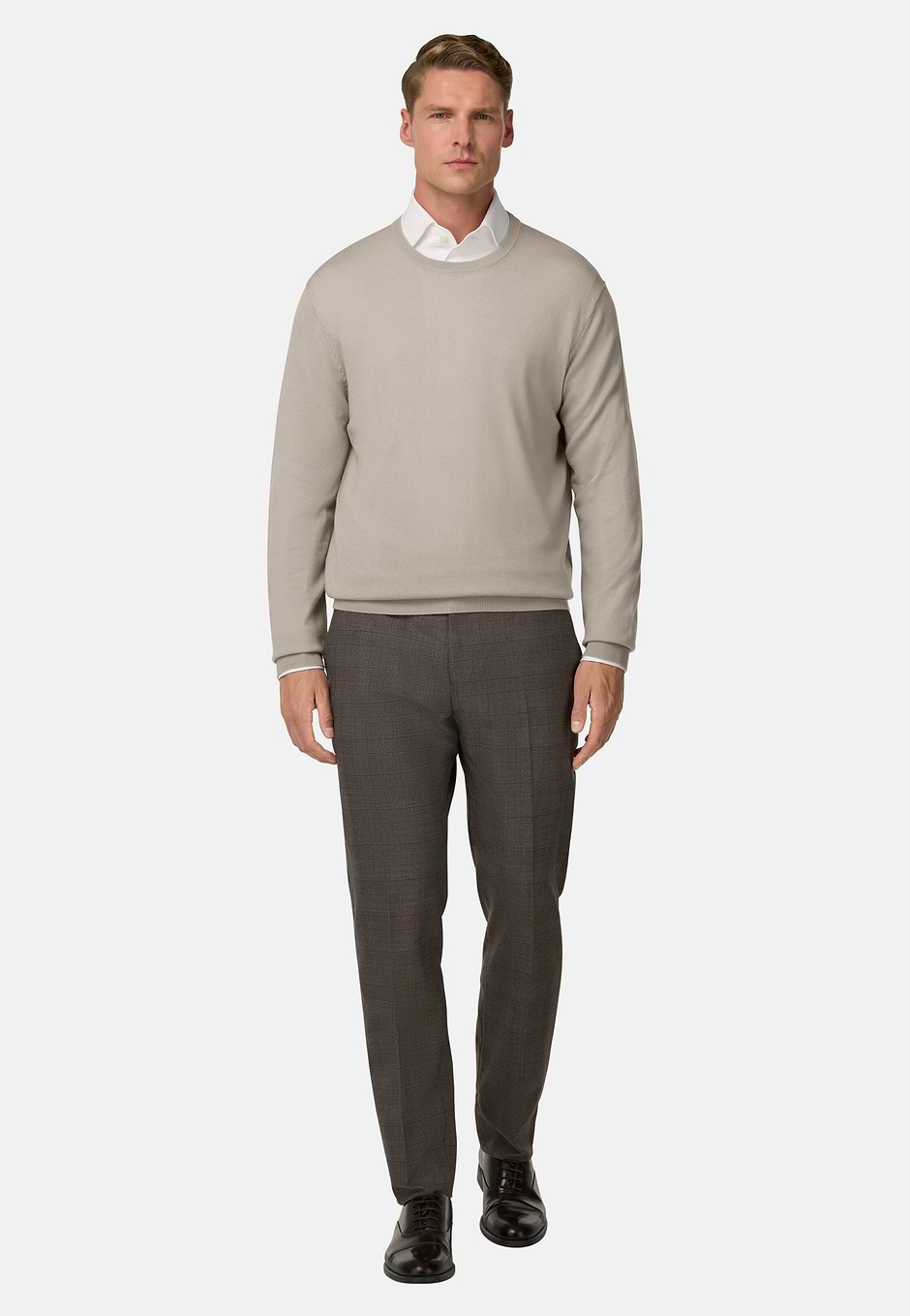 Merino Wool Crew Neck, Sand, hi-res