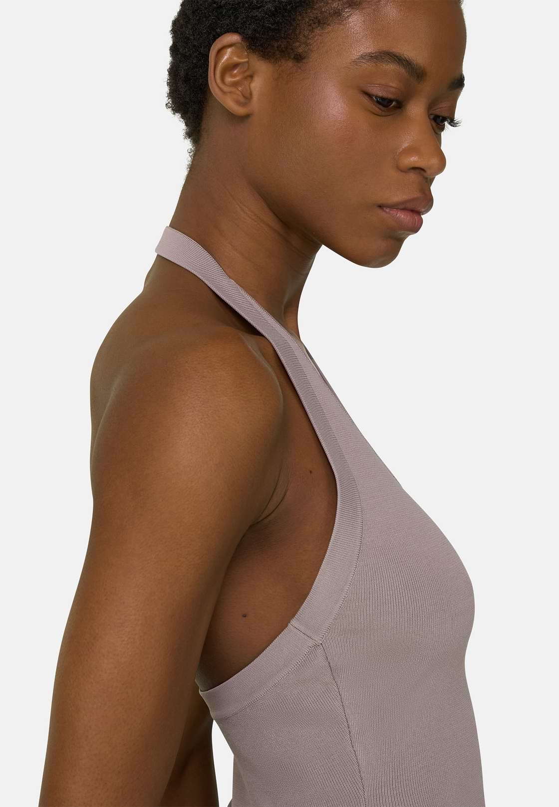 Viscose Nylon Knitted Top, Taupe, hi-res, 4