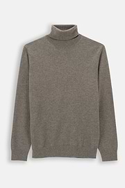 Turtleneck Jumper in Cashmere, Taupe, thumb, 5