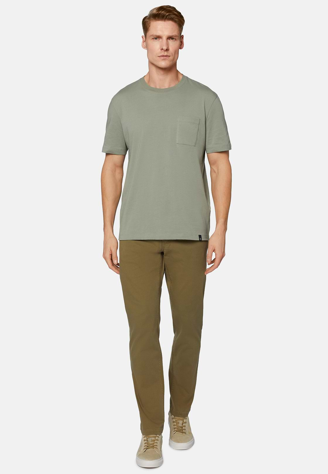 Jeans in Cotone Tencel, Militare, hi-res