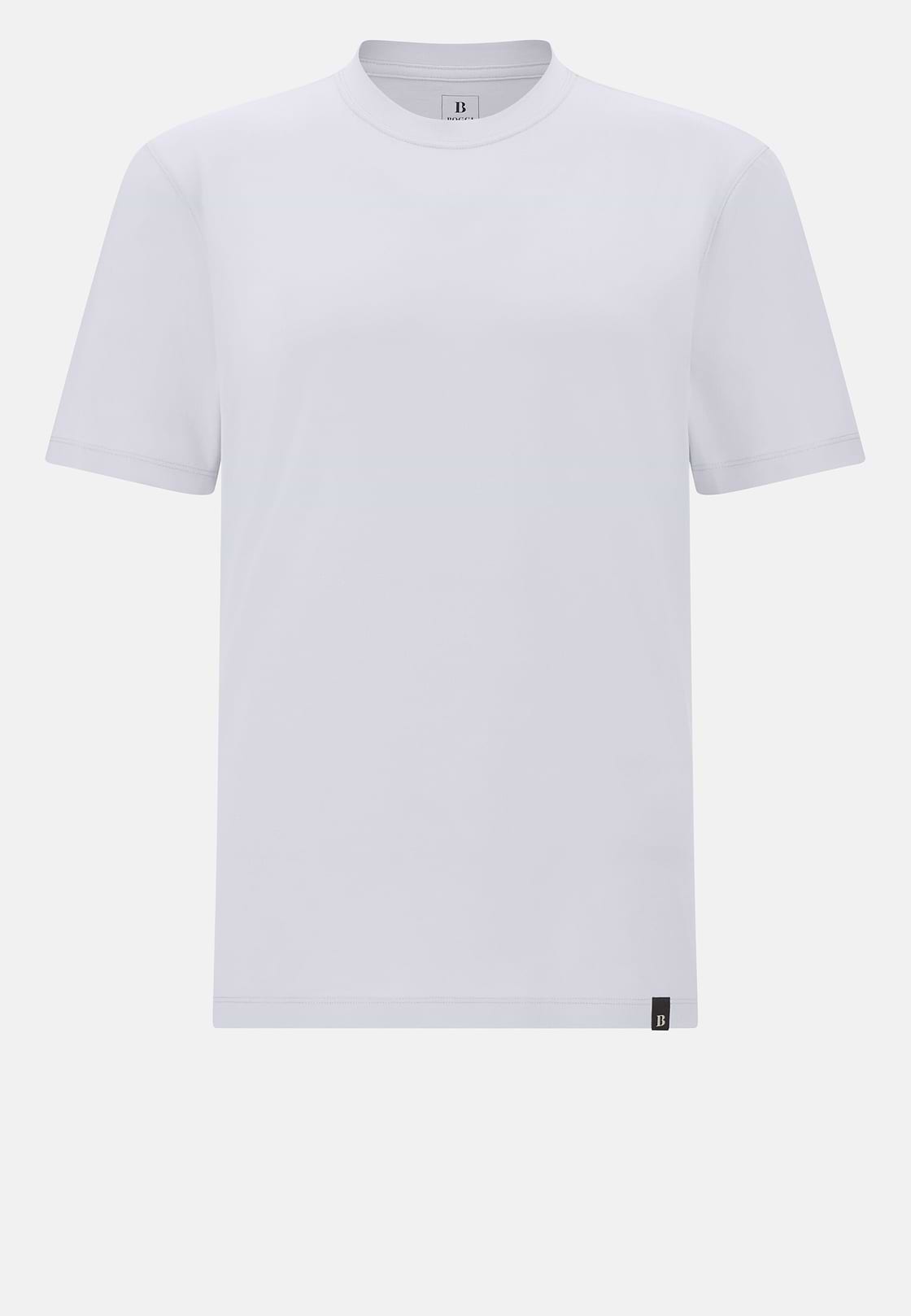 T-Shirt In Stretch Supima Cotton, Light Blue, hi-res