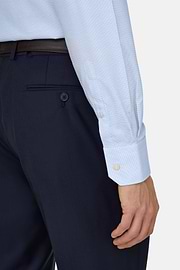 Camicia A Quadretti Di Cotone Slim Fit, Azzurro, thumb, 4