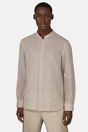 Regular Fit Linen Shirt, Taupe, hi-res