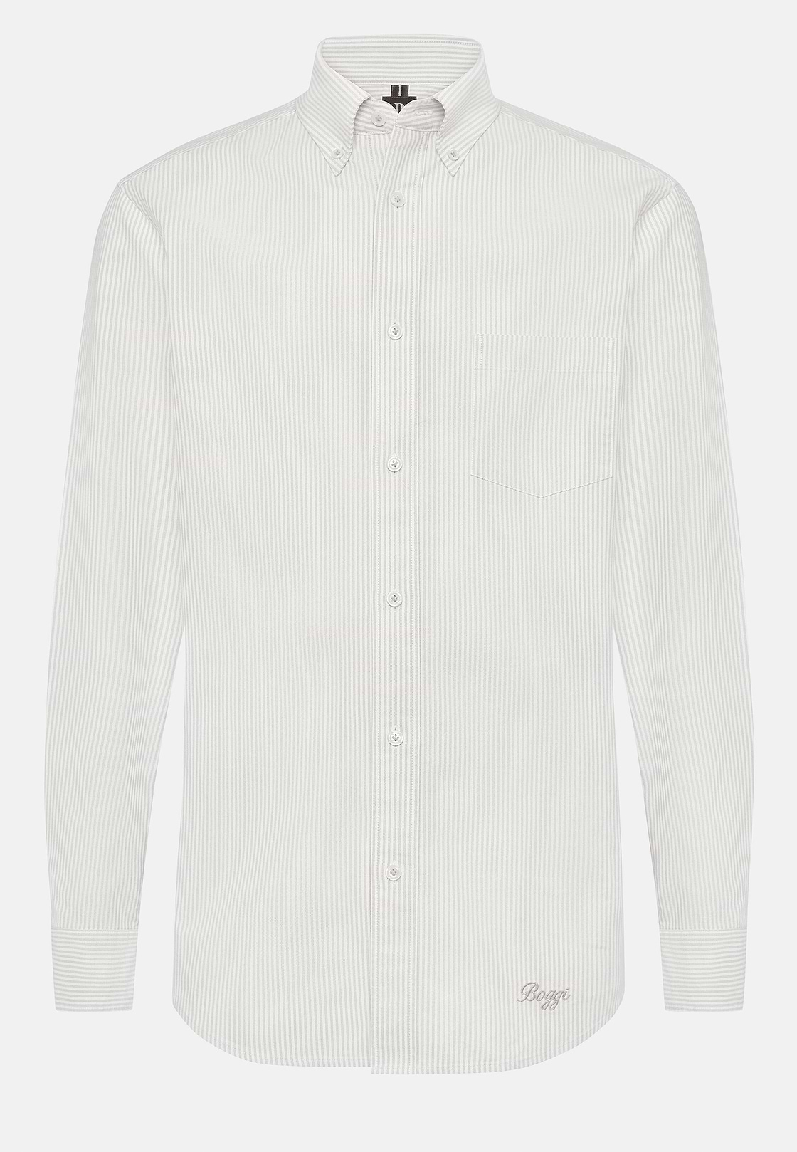 Chemise En Coton Oxford Bio Coupe Droite, Light grey, hi-res