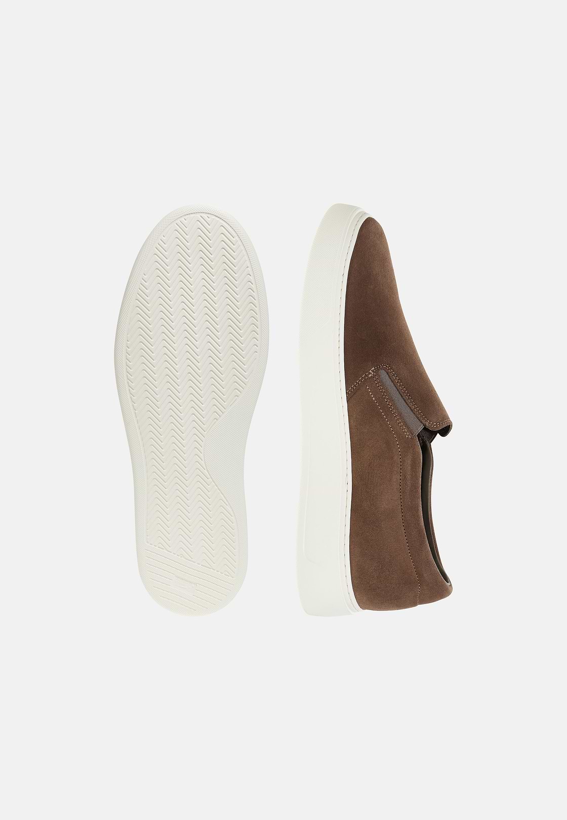 Suede Slip-Ons, Taupe, hi-res