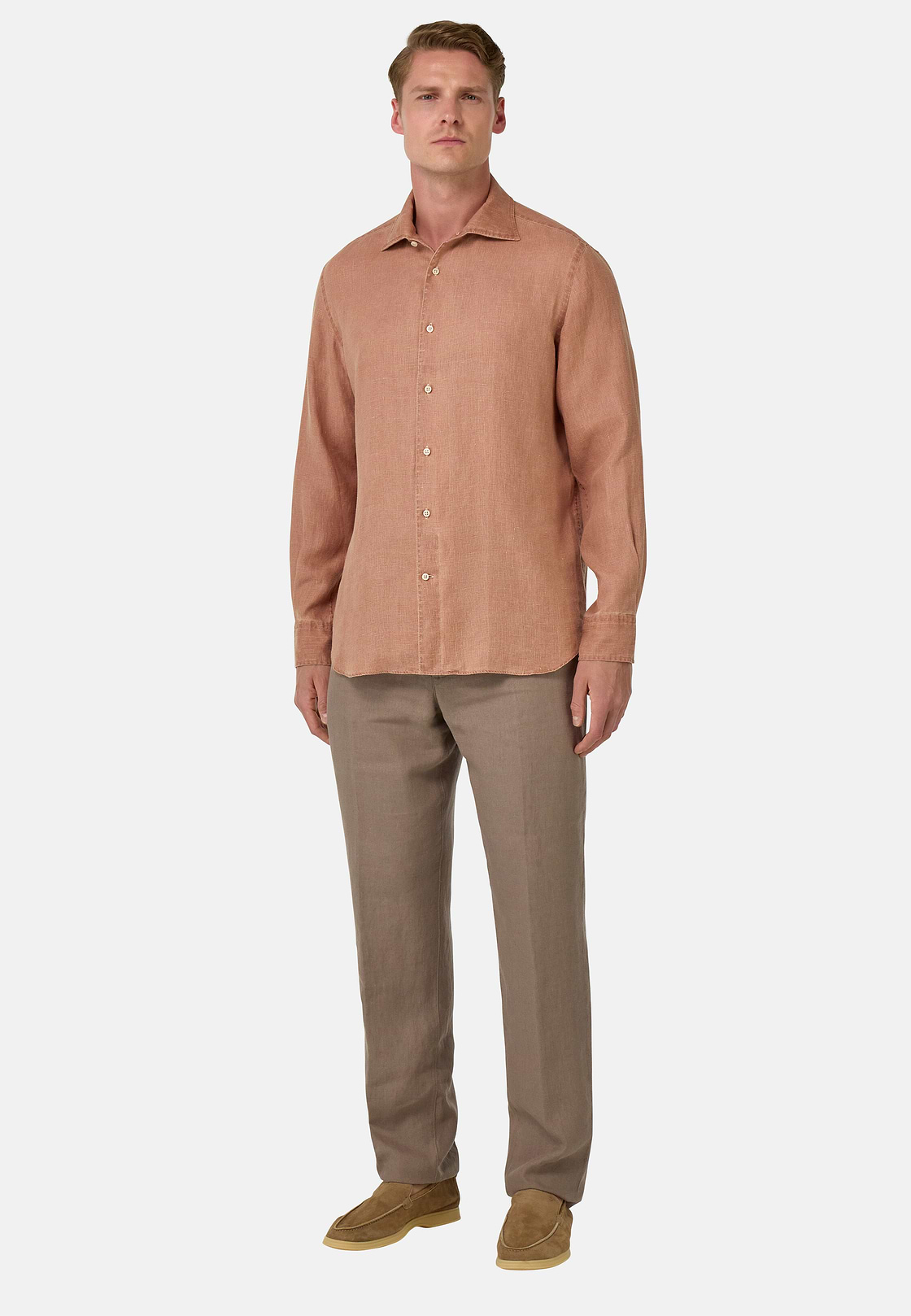 Regular Fit Linen Shirt, Rot, hi-res