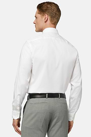 Chemise Blanche Pin Point En Coton Slim Fit, blanc, hi-res