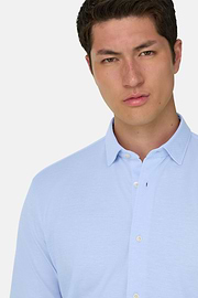 Regular Fit Cotton Jersey Polo Shirt, Light Blue, thumb, 4