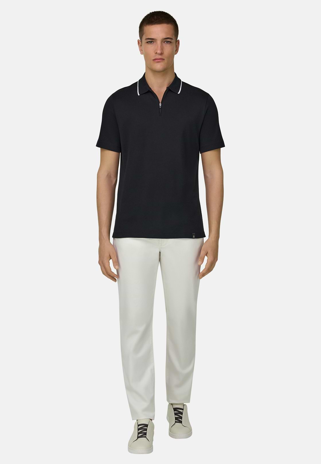 Supima Interlock Half Zip Polo, , hi-res, 1