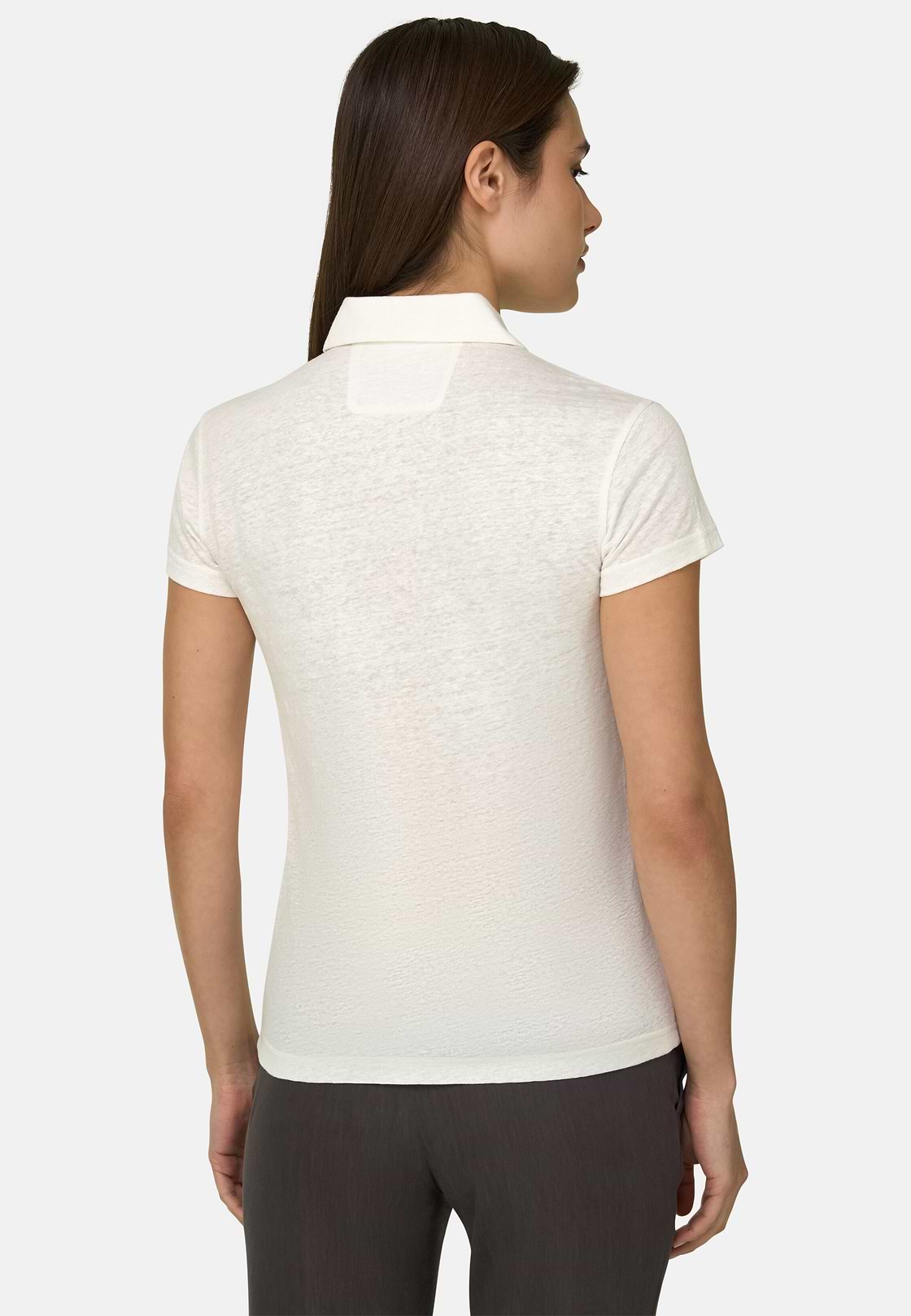 Polo en lin extensible, Blanc, hi-res, 3