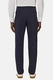 Stretch Cotton/Tencel Trousers, Navy blue, hi-res
