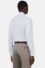 Chemise À Carreaux En Coton Slim Fit, Bleu clair, hi-res