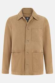 Hemdjacke Work aus Leder, Beige, thumb, 5