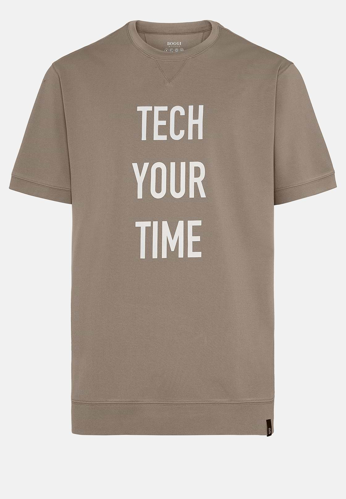 High-Performance Piqué Polo T-Shirt, Taupe, hi-res