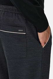 Jogginghose aus Mischgewebe WOOLTECH mit diagonalem Muster, Holzkohle, thumb, 3
