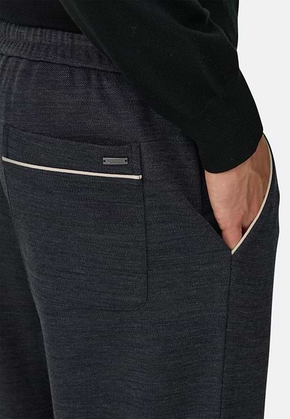Joggers in Wool Blend WOOLTECH Diagonal, Charcoal, hi-res