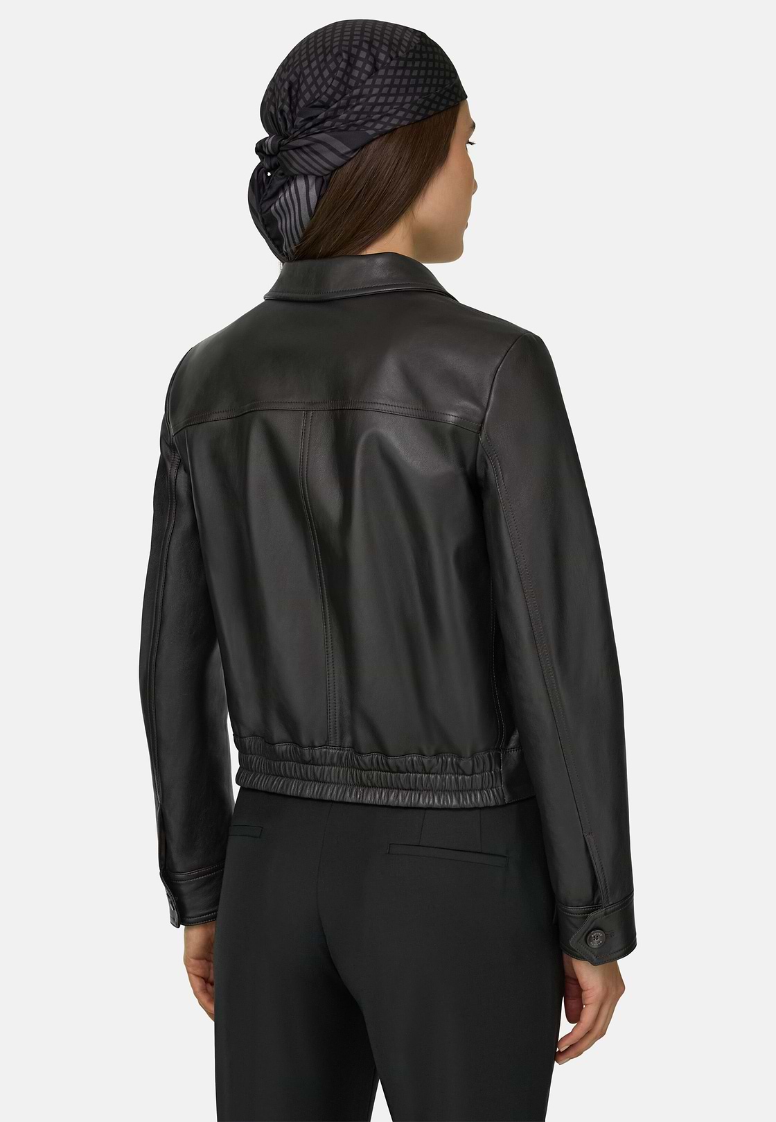 Genuine Leather Jacket, Brown, hi-res, 3